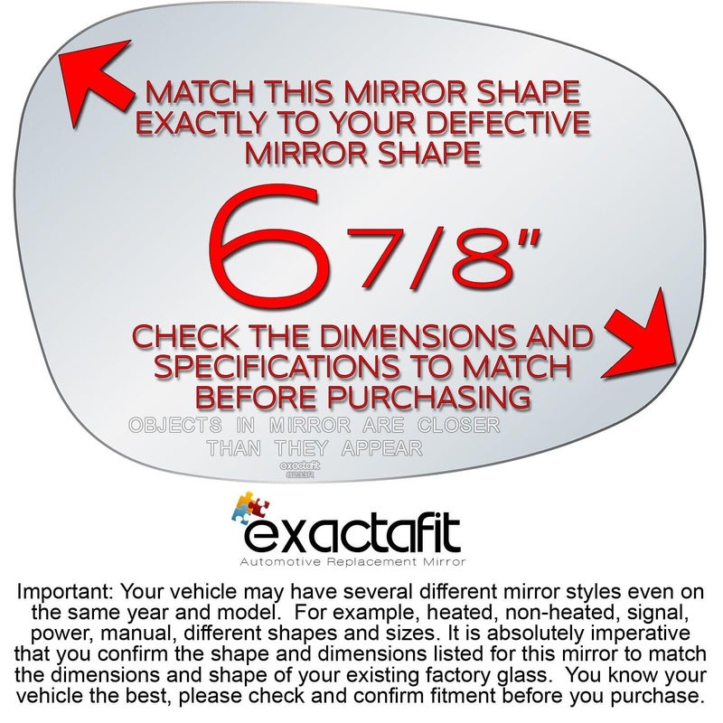 Rugged TUFF Passenger Side Mirror Glass Replacement For BMW 128i 135i 1M 323i 328i 335i 335d 335is M3 2008-2013 Right Convex Mirrors with Adhesives exactafit 8233R - Image 2